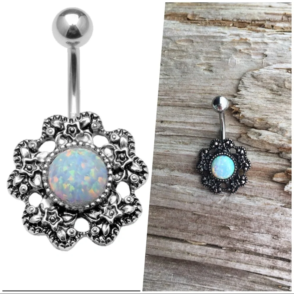 Beautiful Opal Belly Button‎ Navel Ring